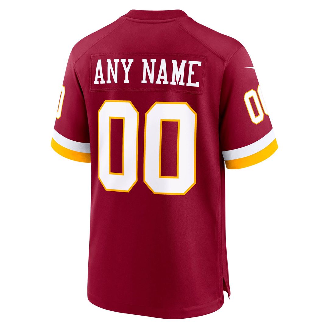Washington Commanders Nike Burgundy Custom Game Jersey product image 3, provided for visual reference and product detail