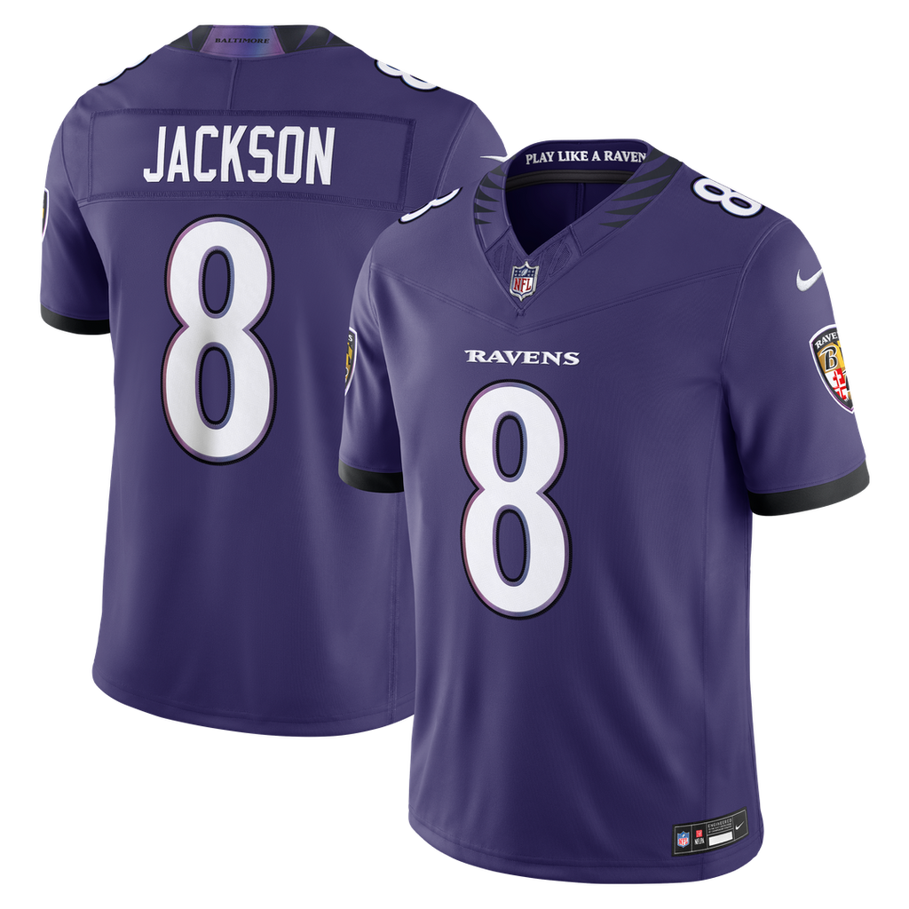 Baltimore Ravens Lamar Jackson Nike Purple Team Vapor F.U.S.E. Stitched Limited Jersey product image 1, provided for visual