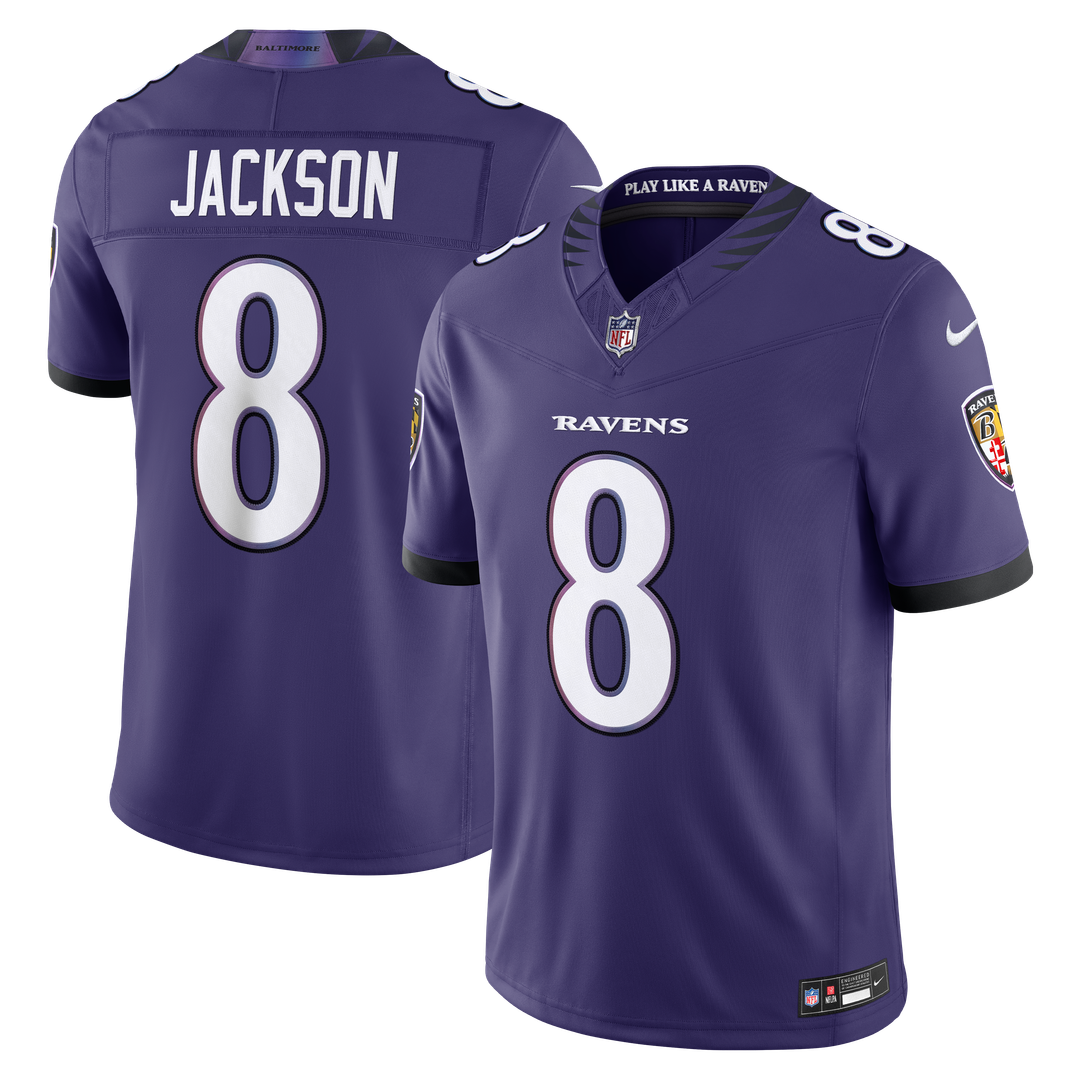 Baltimore Ravens Lamar Jackson Nike Purple Team Vapor F.U.S.E. Stitched Limited Jersey product image 1, provided for visual