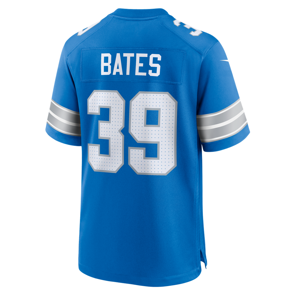 Detroit Lions Jake Bates Nike Blue Team Game Jersey product image 3, provided for visual reference and product detail review