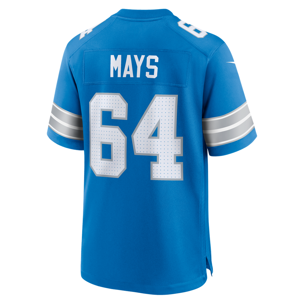 Detroit Lions Cade Mays Nike Blue Team Game Jersey product image 3, provided for visual reference and product detail review