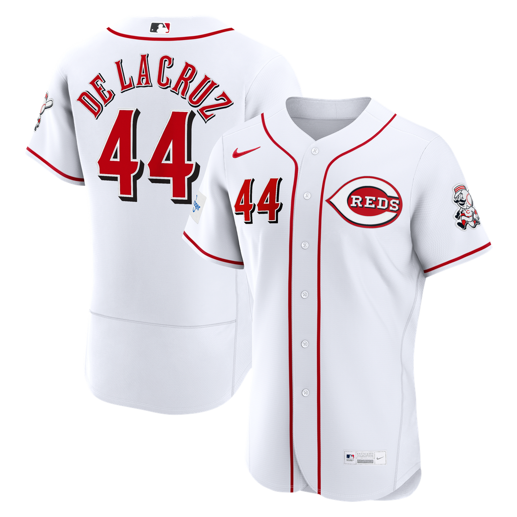 Cincinnati Reds Elly De La Cruz Nike White Home Authentic Sponsor Patch Jersey product image 4, provided for visual