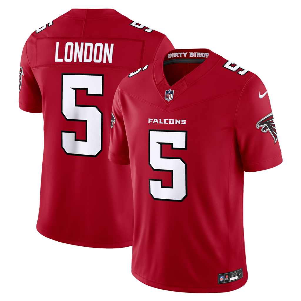 Atlanta Falcons Drake London Nike Red Team Vapor F.U.S.E. Stitched Limited Jersey product image 1, provided for visual