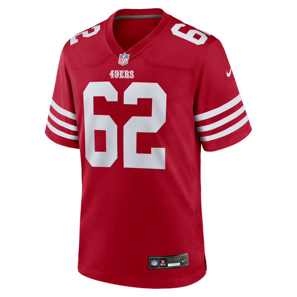 San Francisco 49ers Austen Pleasants Nike Scarlet Team Game Jersey product image 2, provided for visual reference and