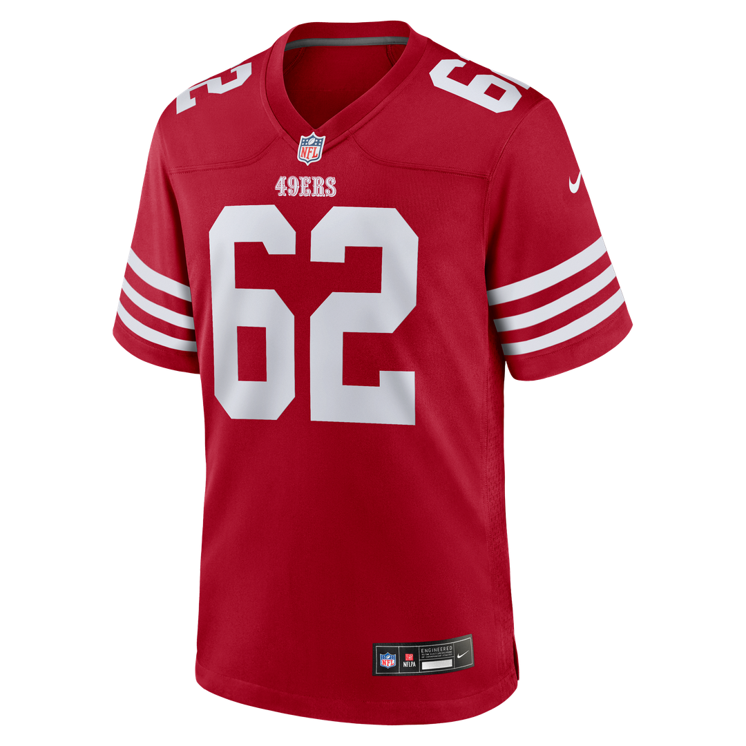 San Francisco 49ers Austen Pleasants Nike Scarlet Team Game Jersey product image 2, provided for visual reference and