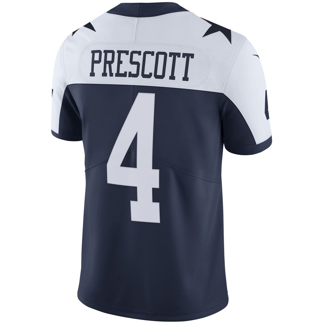 Dallas Cowboys Dak Prescott Nike White Vapor Limited Player Jersey product image 9, provided for visual reference and