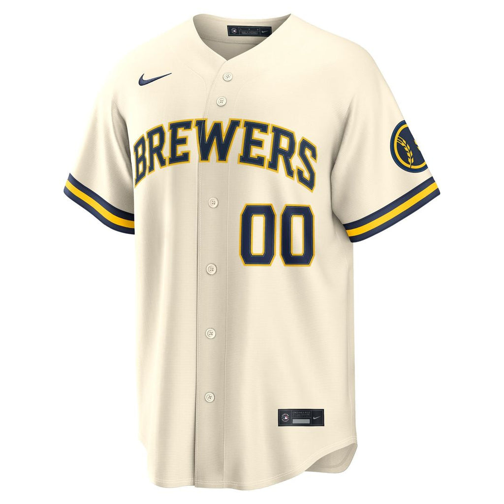 Milwaukee Brewers Nike Cream Home Stadium Custom Jersey product image 2, provided for visual reference and product detail