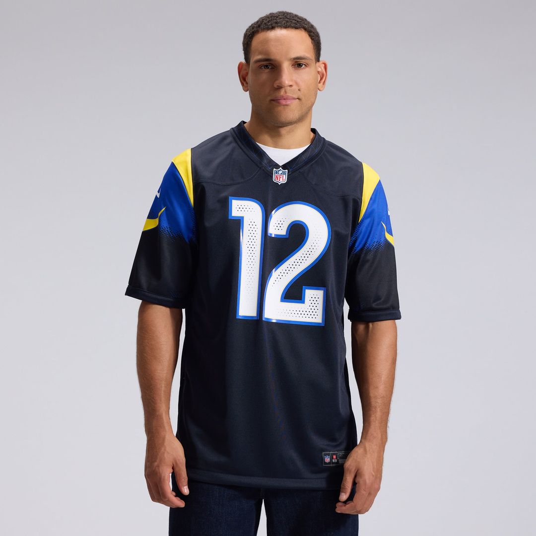 Los Angeles Rams Puka Nacua Nike Dark Blue Rivalries Collection Game Jersey product image 2, provided for visual reference