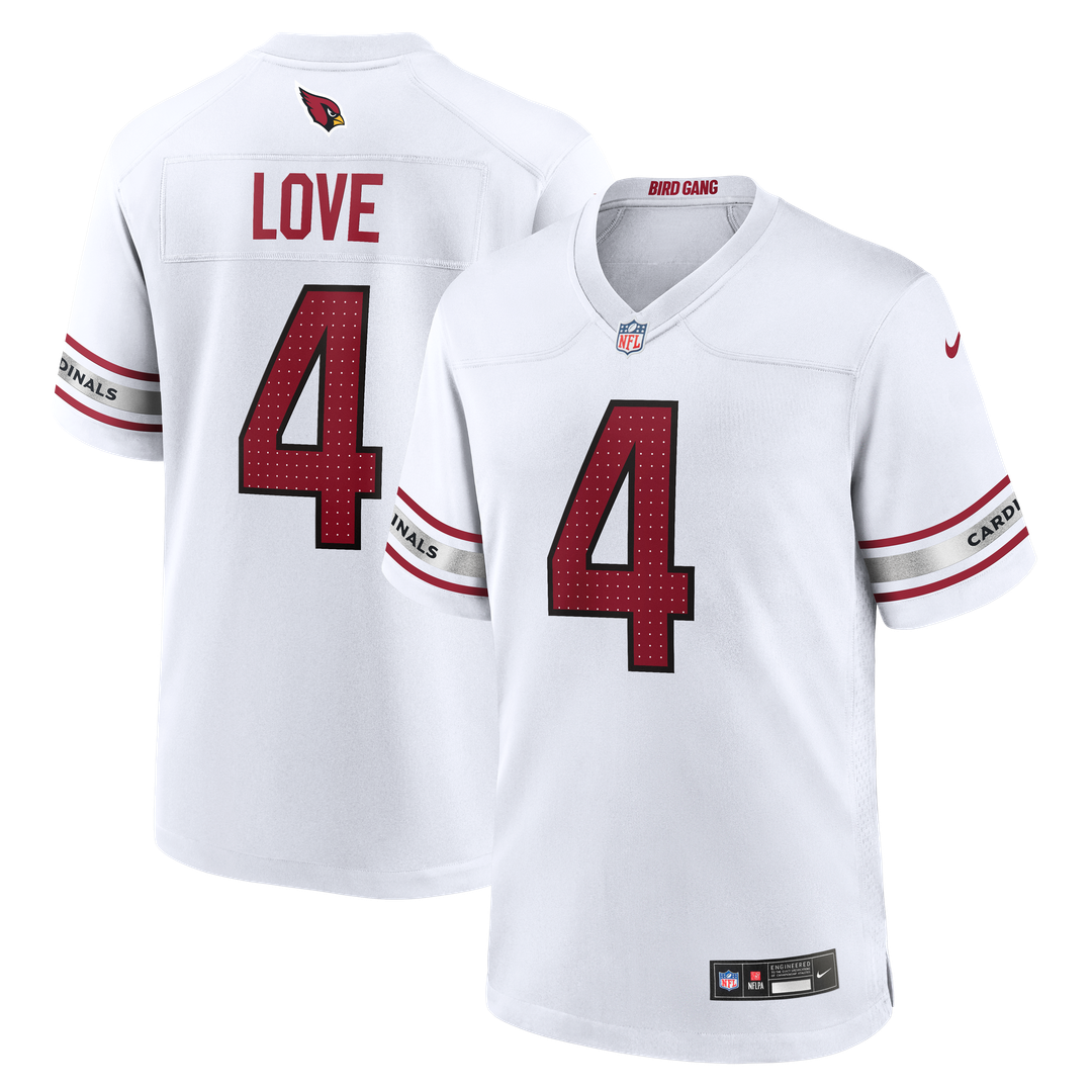 Arizona Cardinals Jeremiyah Love Nike White Game Player Jersey product image 4, provided for visual reference and product