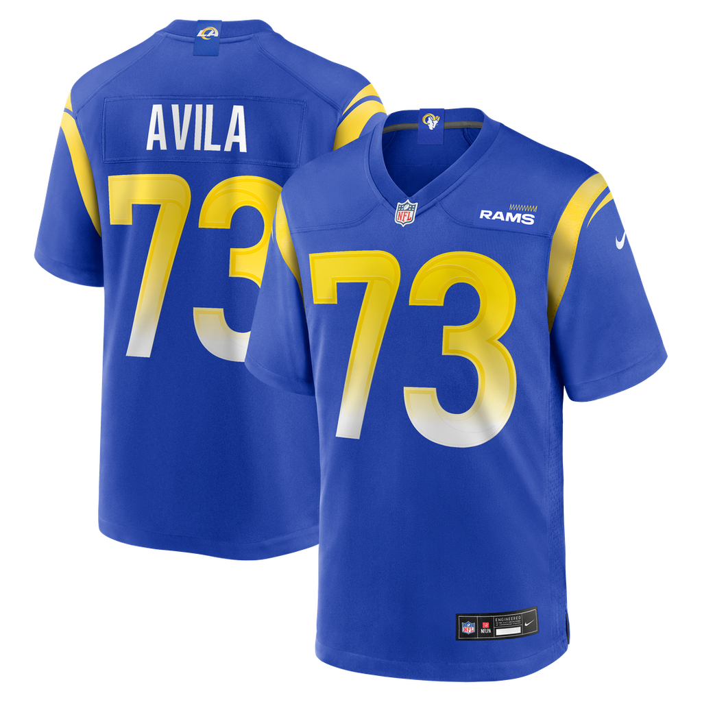 Los Angeles Rams Steve Avila Nike Royal Home Game Jersey product image 1, provided for visual reference and product detail