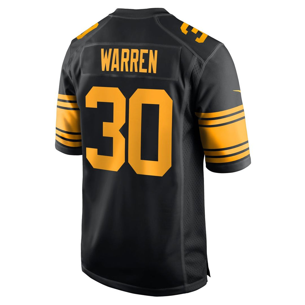 Pittsburgh Steelers Jaylen Warren Nike Black Alternate Game Jersey product image 3, provided for visual reference and