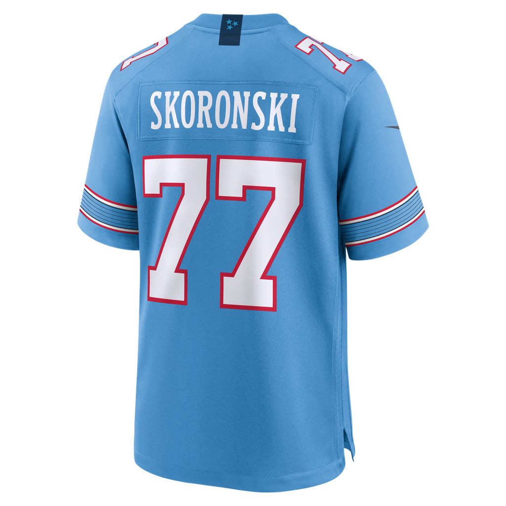 Tennessee Titans Peter Skoronski Nike Light Blue Game Jersey product image 3, provided for visual reference and product