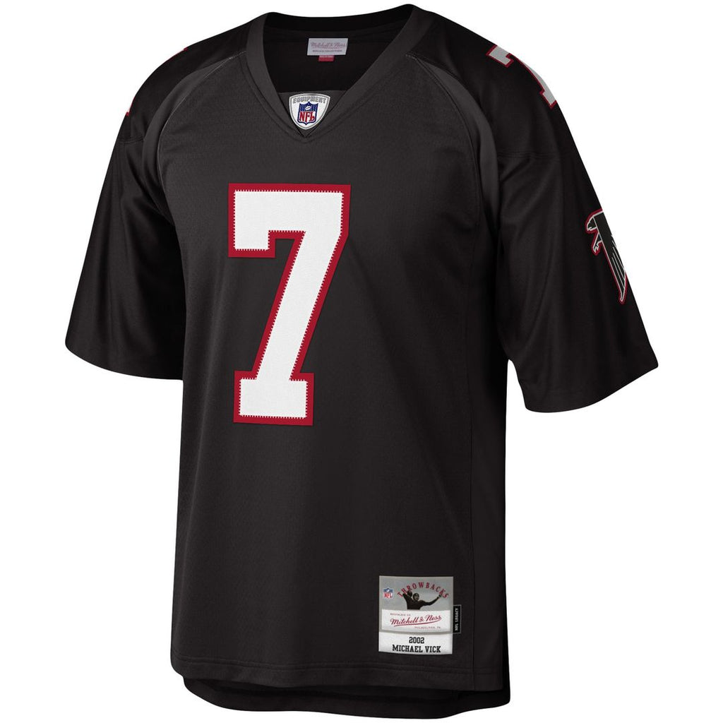 Atlanta Falcons Michael Vick Mitchell & Ness Black Legacy Replica Jersey product image 2, provided for visual reference and