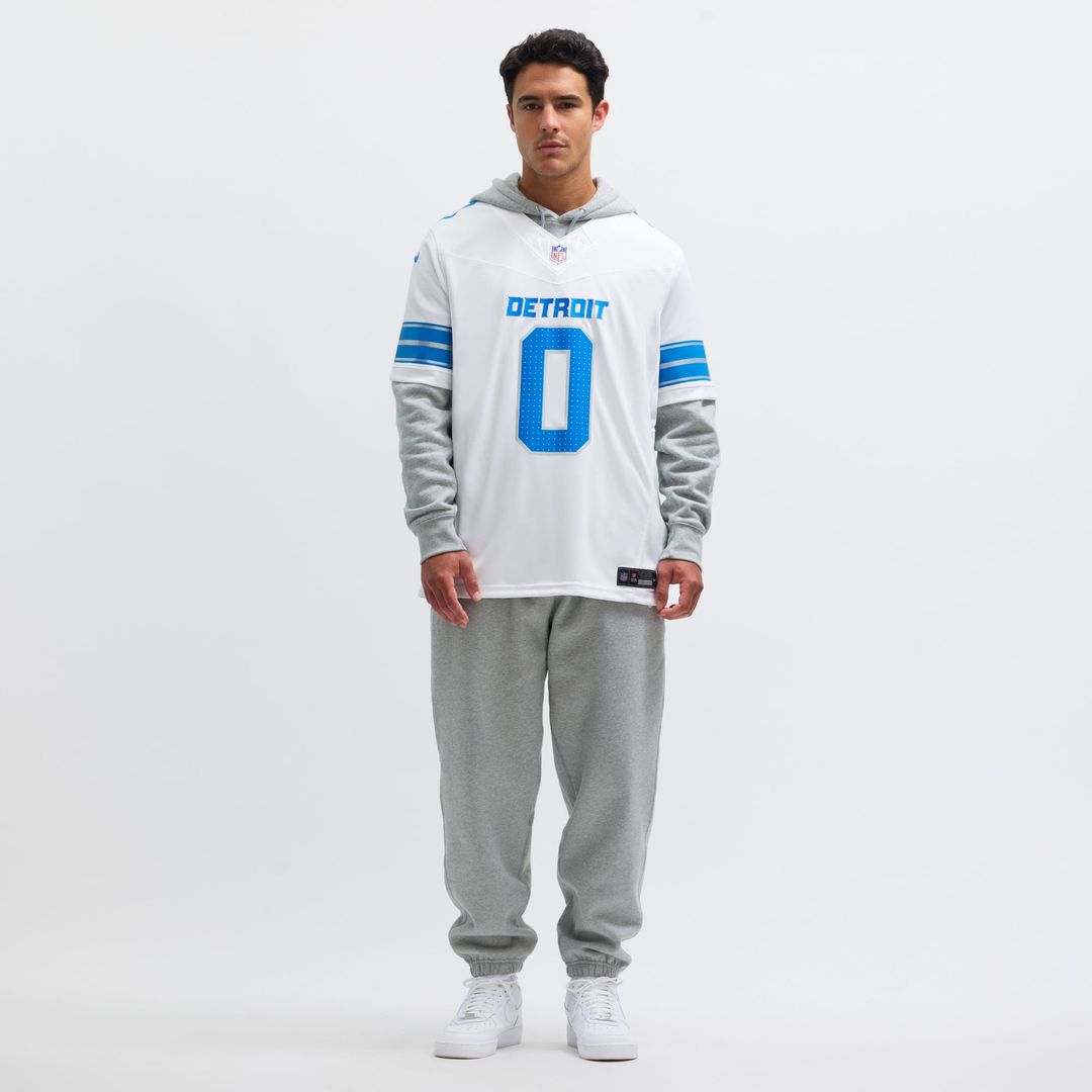Detroit Lions Jahmyr Gibbs Nike White Vapor F.U.S.E. Limited Jersey product image 6, provided for visual reference and