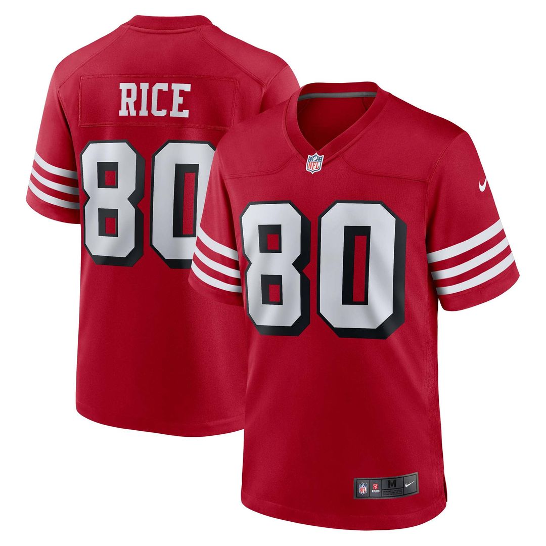 San Francisco 49ers Jerry Rice Nike Scarlet Retired Player Alternate Game Jersey product image 7, provided for visual