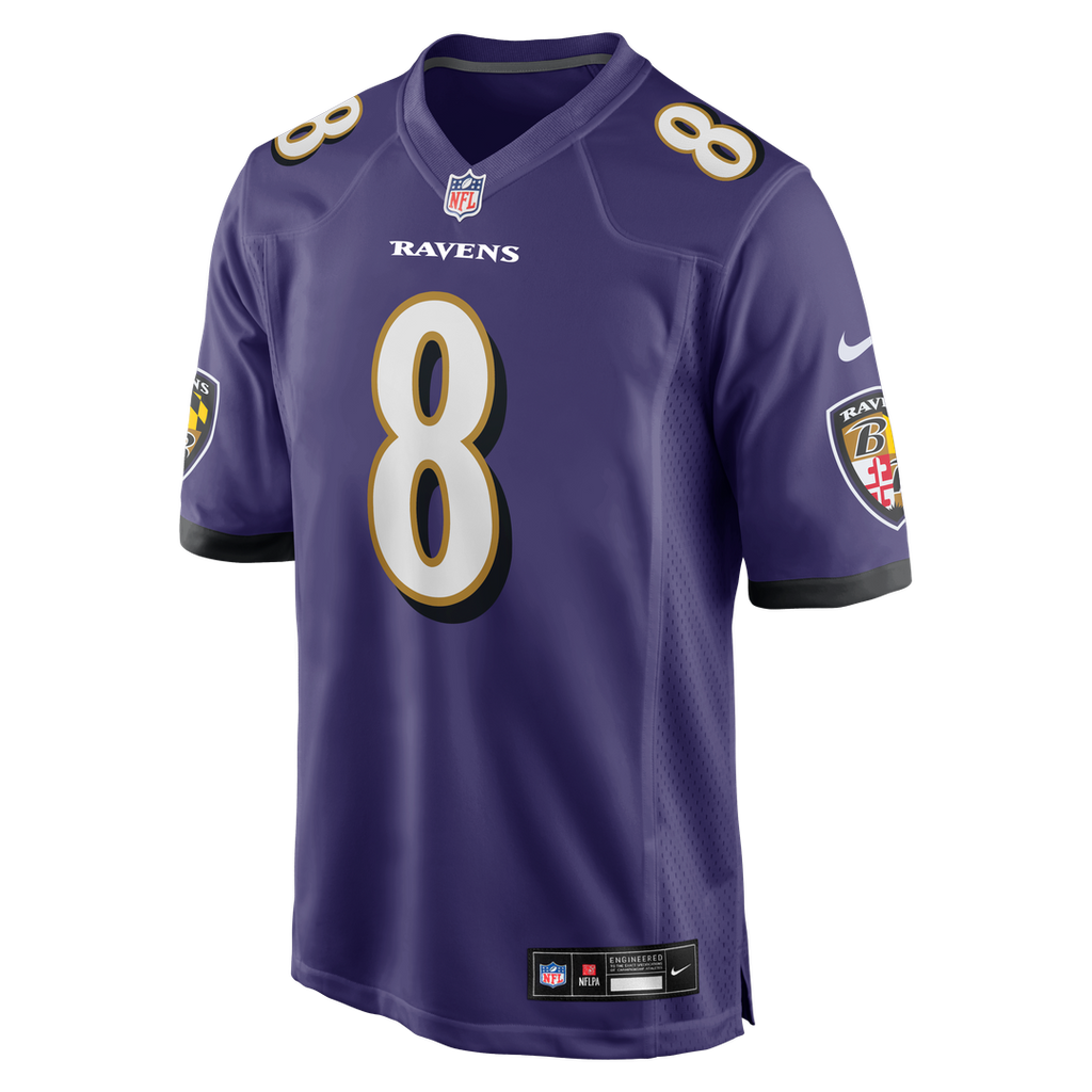 Baltimore Ravens Lamar Jackson Nike Purple Game Jersey product image 2, provided for visual reference and product detail