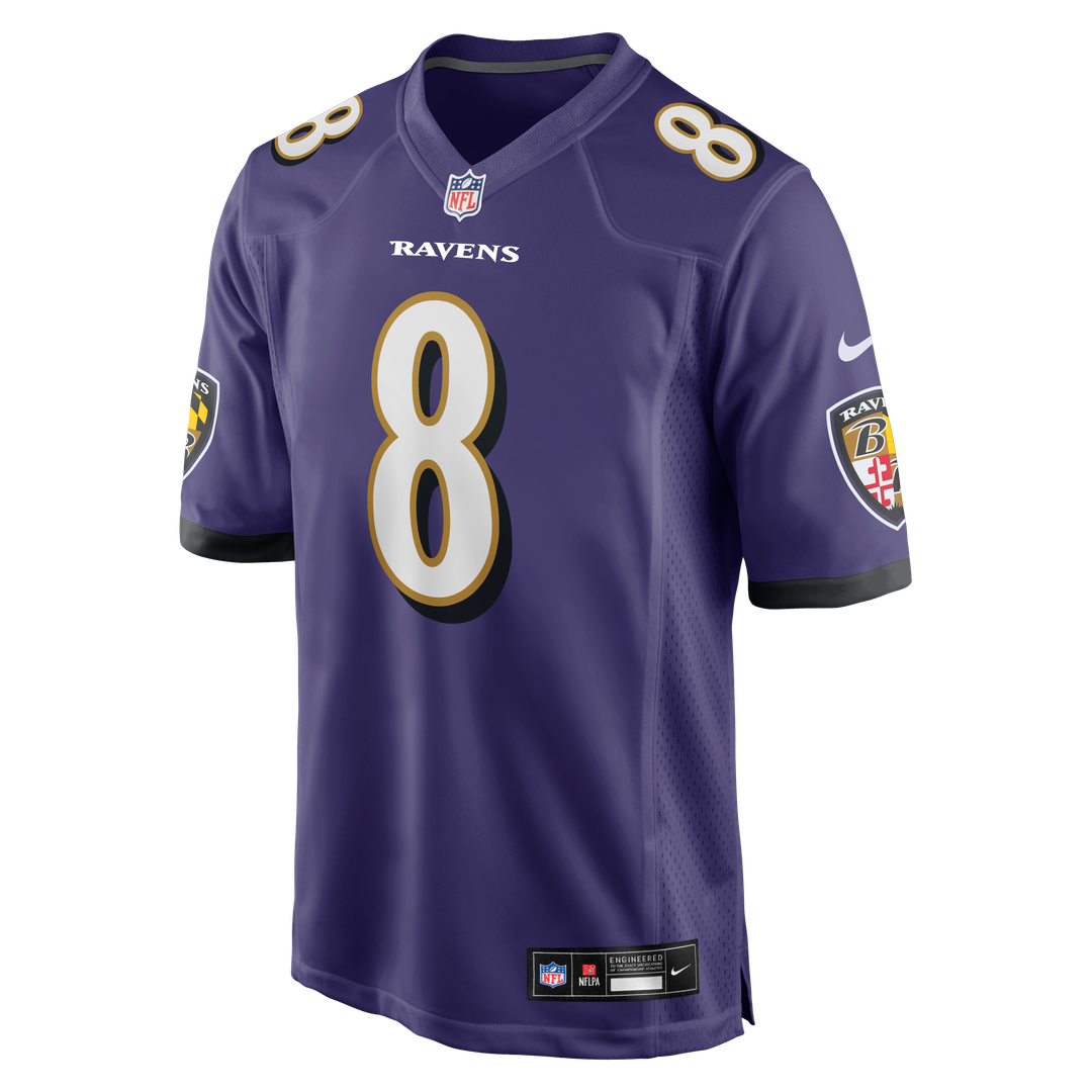 Baltimore Ravens Lamar Jackson Nike Purple Game Jersey product image 2, provided for visual reference and product detail