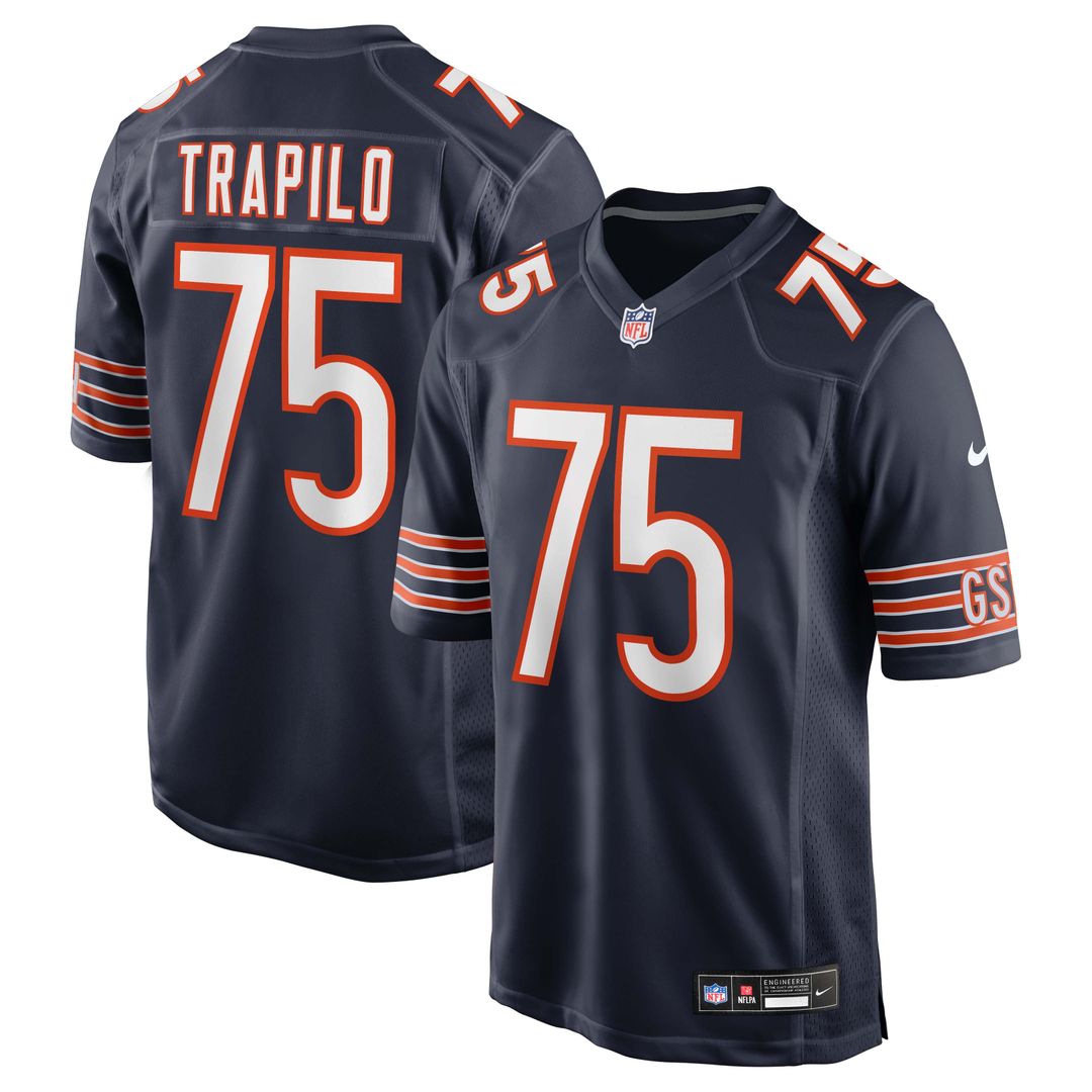 Chicago Bears Ozzy Trapilo Nike Navy Team Game Jersey product image 1, provided for visual reference and product detail
