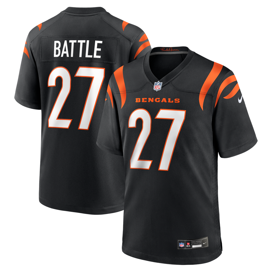 Cincinnati Bengals Jordan Battle Nike Black Team Game Jersey product image 1, provided for visual reference and product