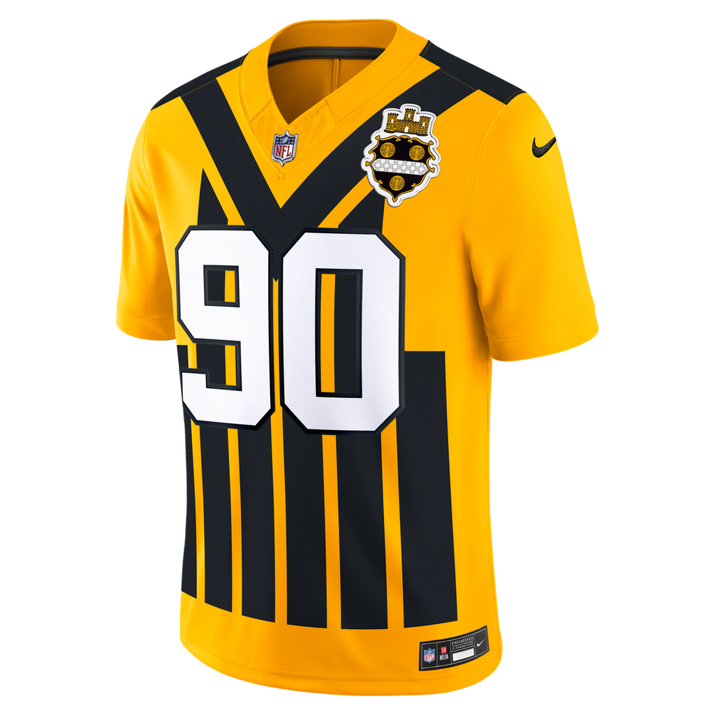 Pittsburgh Steelers T.J. Watt Nike Gold Alternate Vapor F.U.S.E. Stitched Limited Jersey product image 2, provided for