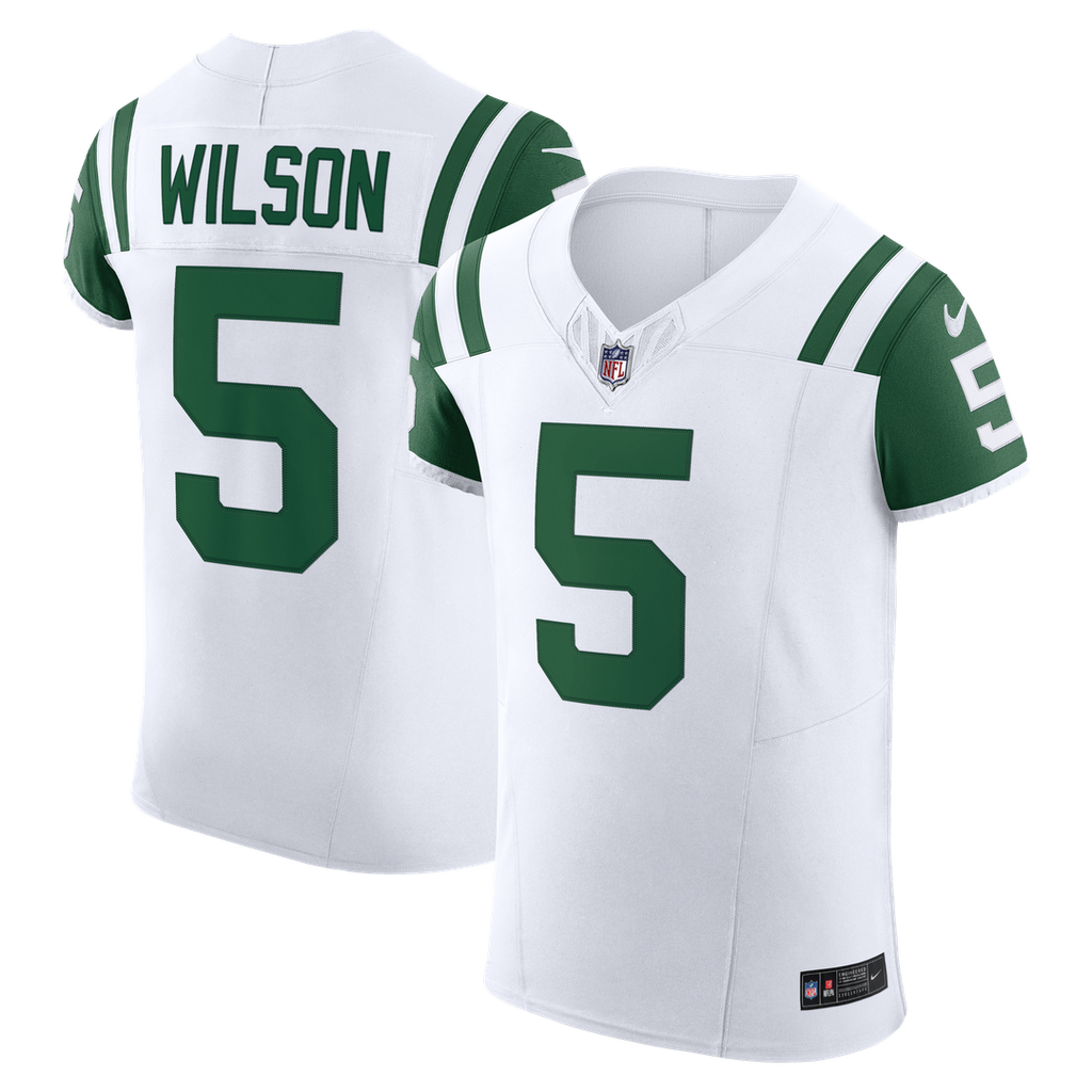 New York Jets Garrett Wilson Nike White Classic Alternate Vapor F.U.S.E. Elite Jersey product image 1, provided for visual