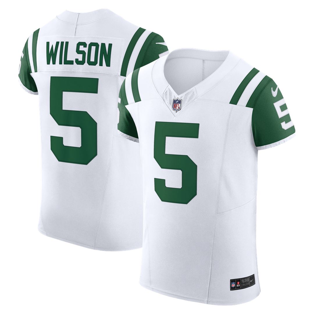 New York Jets Garrett Wilson Nike White Classic Alternate Vapor F.U.S.E. Elite Jersey product image 1, provided for visual
