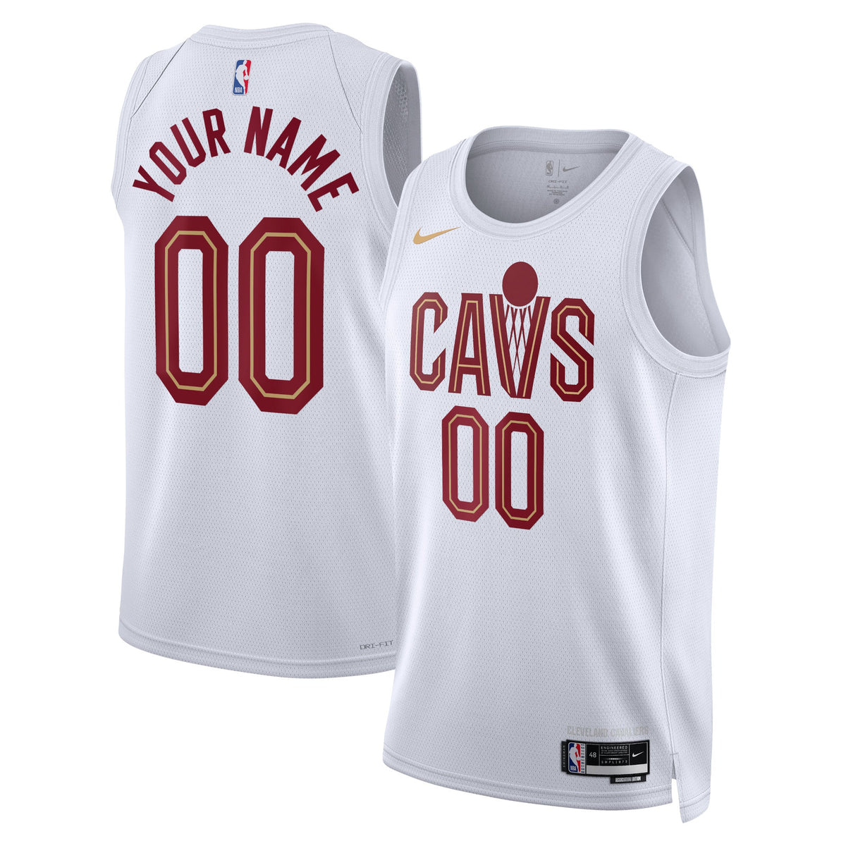 Cleveland Cavaliers Nike Association Swingman Jersey - Custom - Unisex product image 1, provided for visual reference and