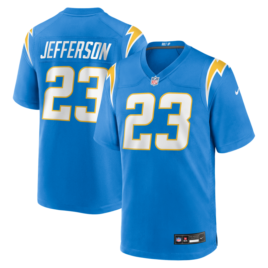 Los Angeles Chargers Tony Jefferson Nike Powder Blue Team Game Jersey product image 1, provided for visual reference and