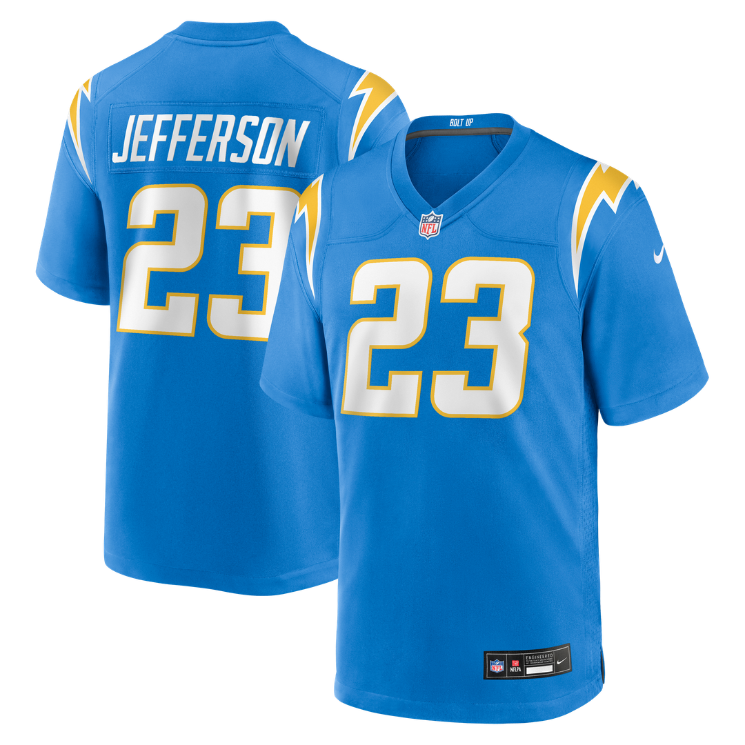 Los Angeles Chargers Tony Jefferson Nike Powder Blue Team Game Jersey product image 1, provided for visual reference and