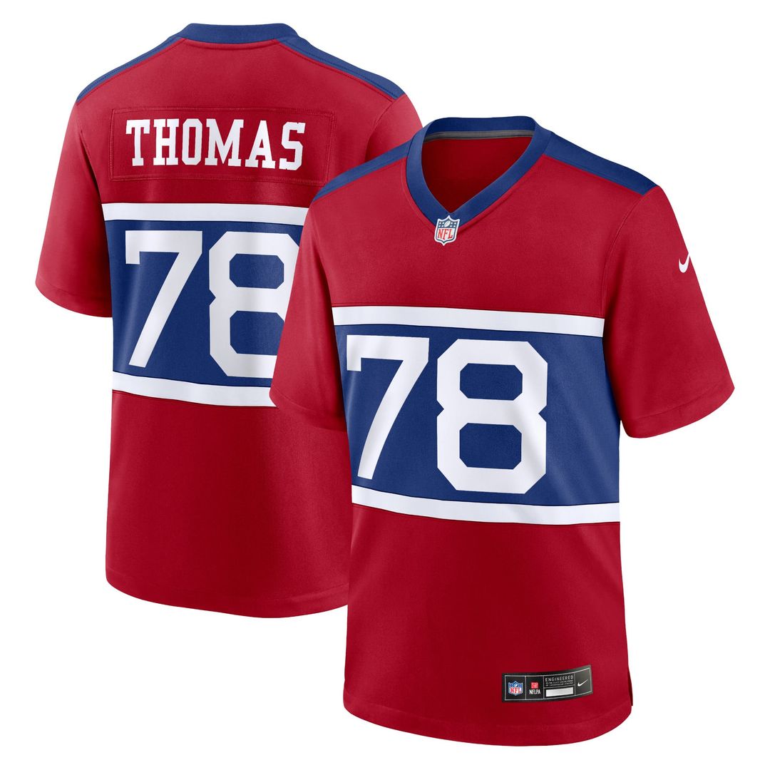 New York Giants Andrew Thomas Nike Century Red Alternate Player Game Jersey product image 1, provided for visual reference