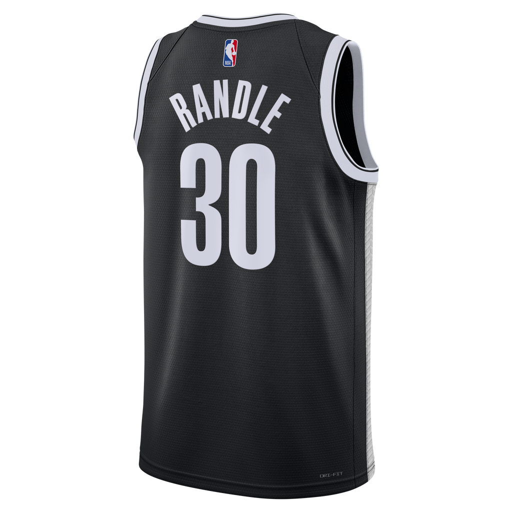 Brooklyn Nets Nike Icon Swingman Jersey- Black - Julius Randle - Unisex product image 4, provided for visual reference and
