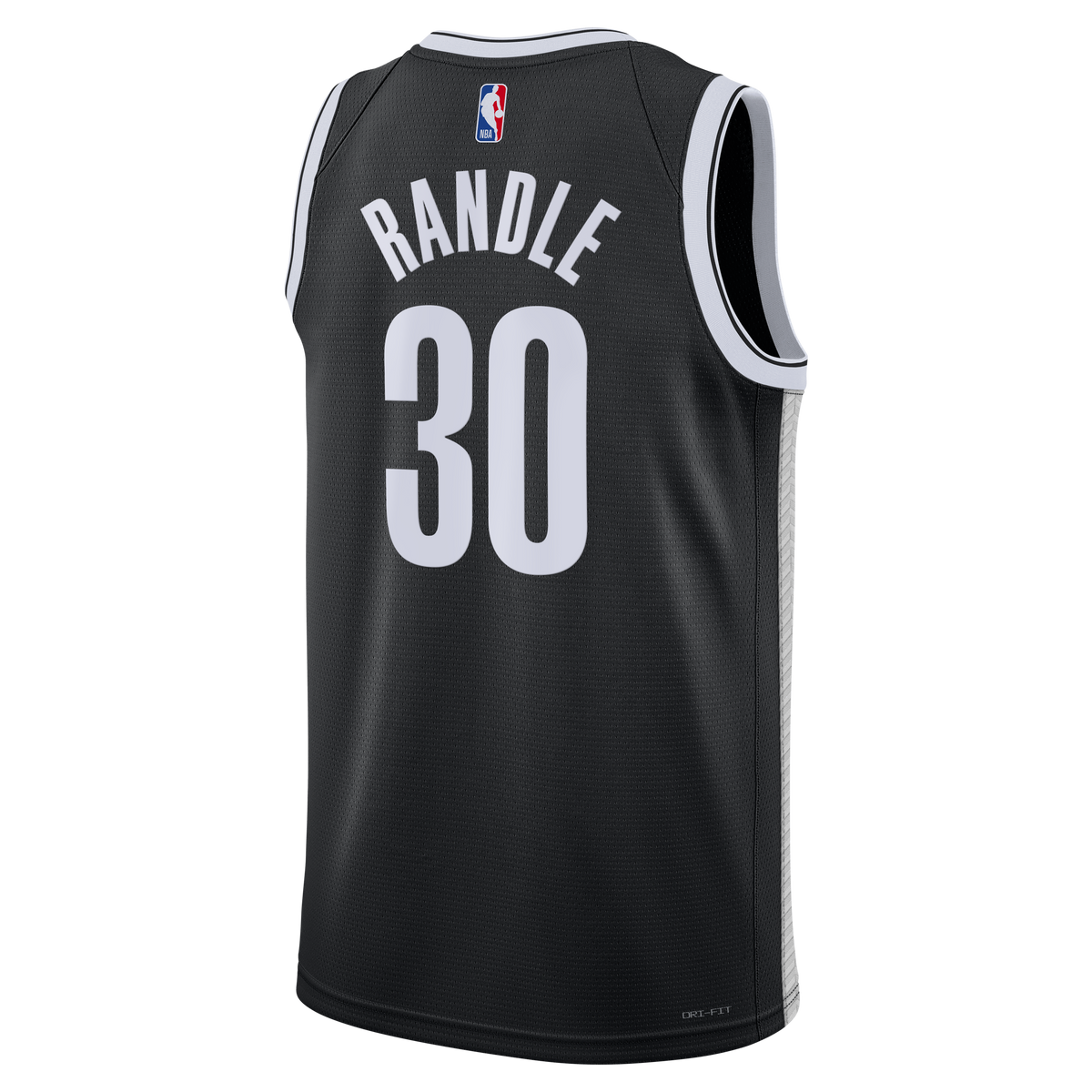 Brooklyn Nets Nike Icon Swingman Jersey- Black - Julius Randle - Unisex product image 4, provided for visual reference and