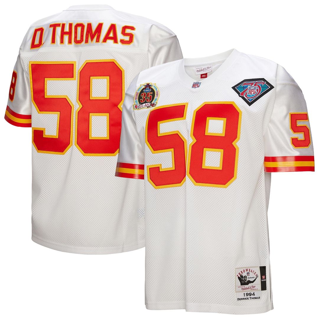 Kansas City Chiefs 1994 Derrick Thomas Mitchell & Ness White Authentic Throwback Retired Player Jersey product image 1,