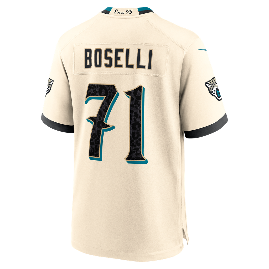 Jacksonville Jaguars Tony Boselli Nike Natural 2026 Rivalries Collection Game Jersey product image 3, provided for visual