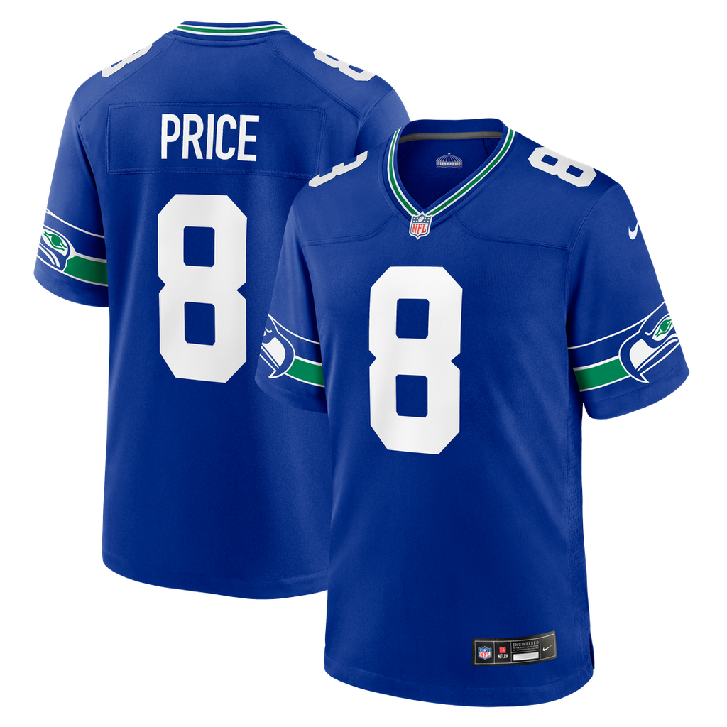 Seattle Seahawks Jadarian Price Nike Royal Alternate Game Jersey product image 4, provided for visual reference and product