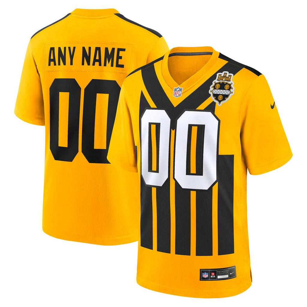Pittsburgh Steelers Nike Gold Alternate 1933 Throwback Game Custom Jersey product image 1, provided for visual reference and