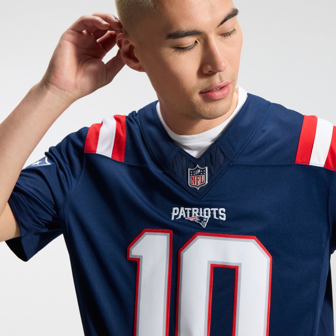 New England Patriots Drake Maye Nike Navy Team Vapor F.U.S.E. Stitched Limited Jersey product image 8, provided for visual