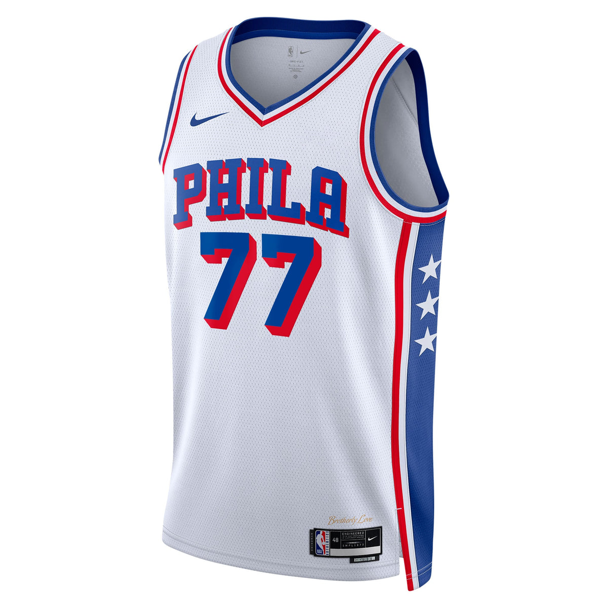 Philadelphia 76ers Nike Association Edition Swingman Jersey - White - VJ Edgecombe - Unisex product image 3, provided for