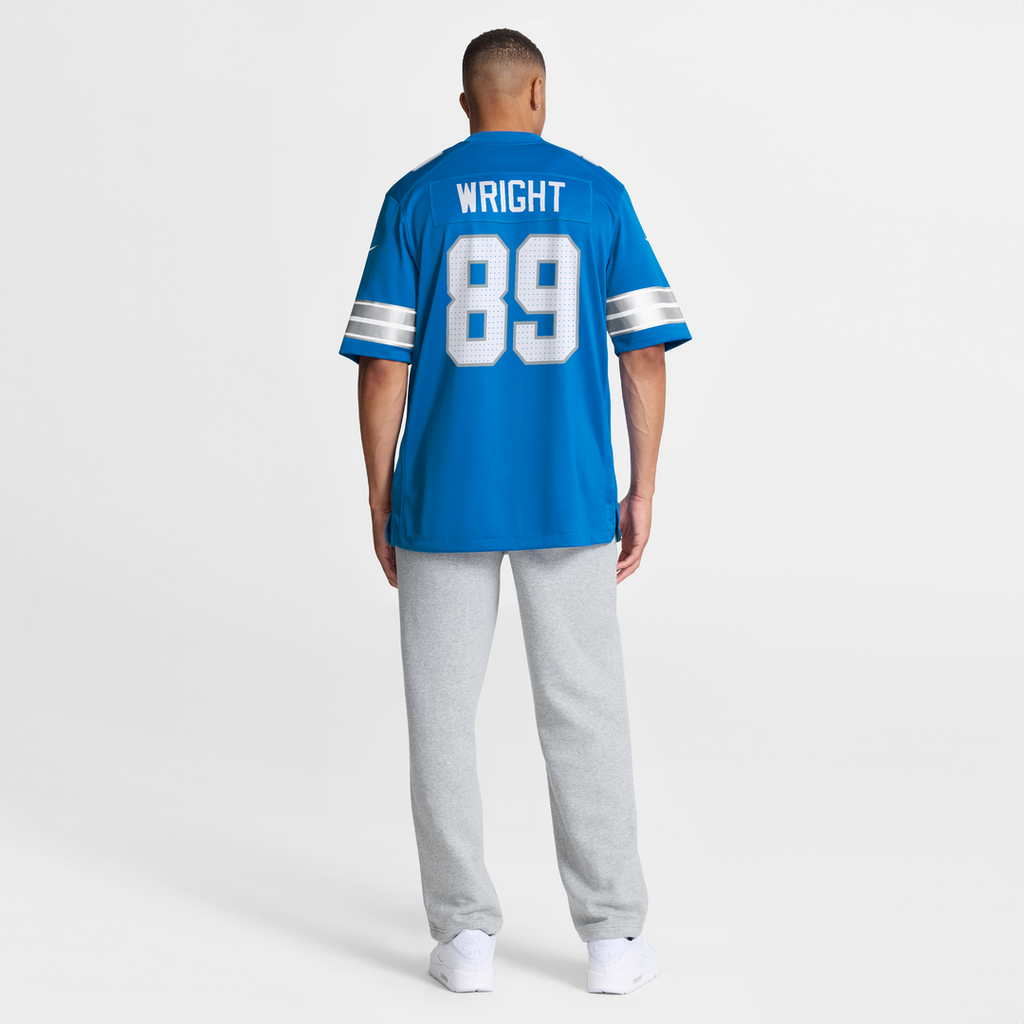 Detroit Lions Brock Wright Nike Blue Team Game Jersey product image 8, provided for visual reference and product detail