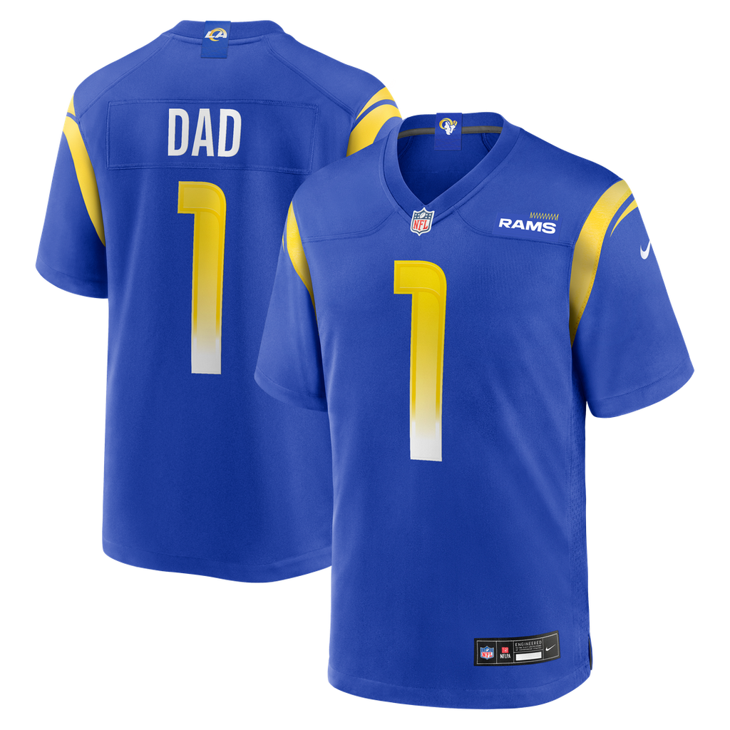 Los Angeles Rams Number 1 Dad Nike Royal Game Jersey product image 1, provided for visual reference and product detail review