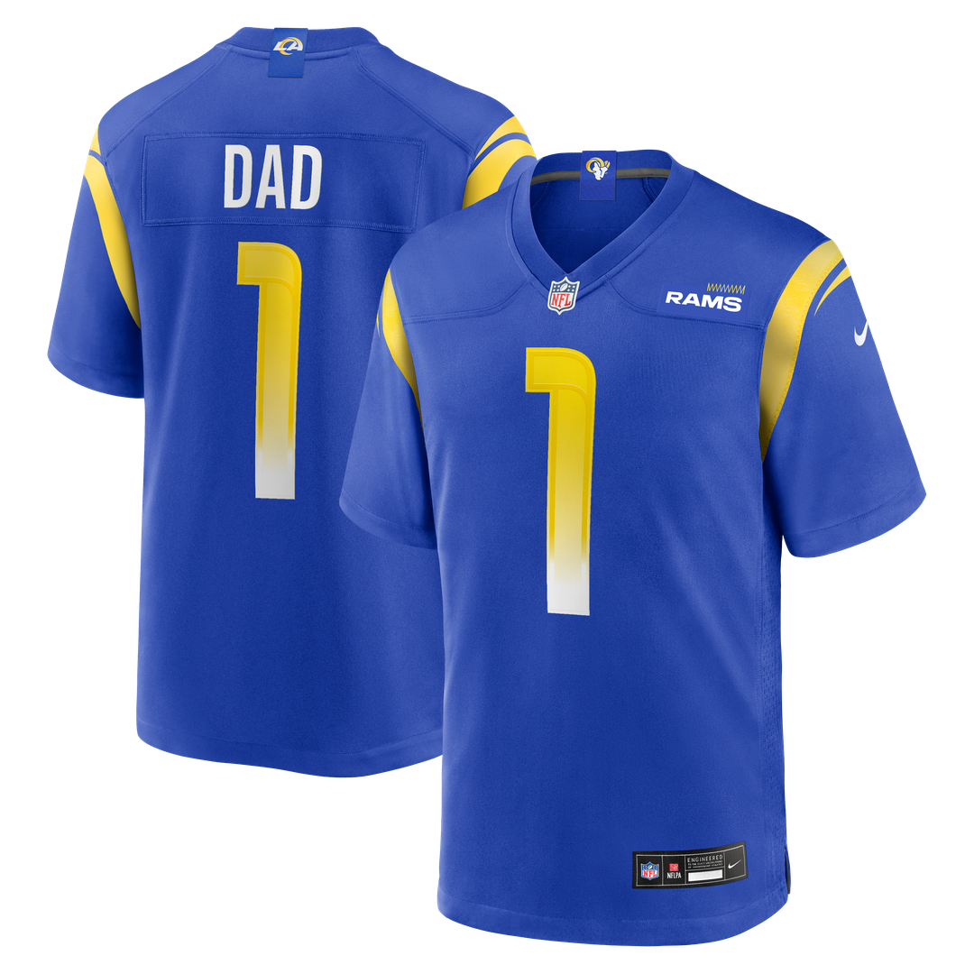 Los Angeles Rams Number 1 Dad Nike Royal Game Jersey product image 1, provided for visual reference and product detail review