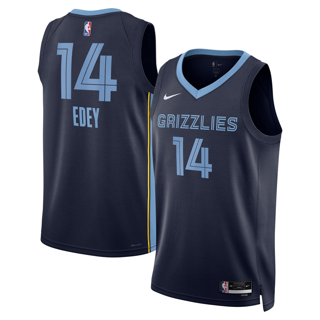 Memphis Grizzlies Nike Icon Swingman Jersey - Navy - Zach Edey - Unisex product image 2, provided for visual reference and