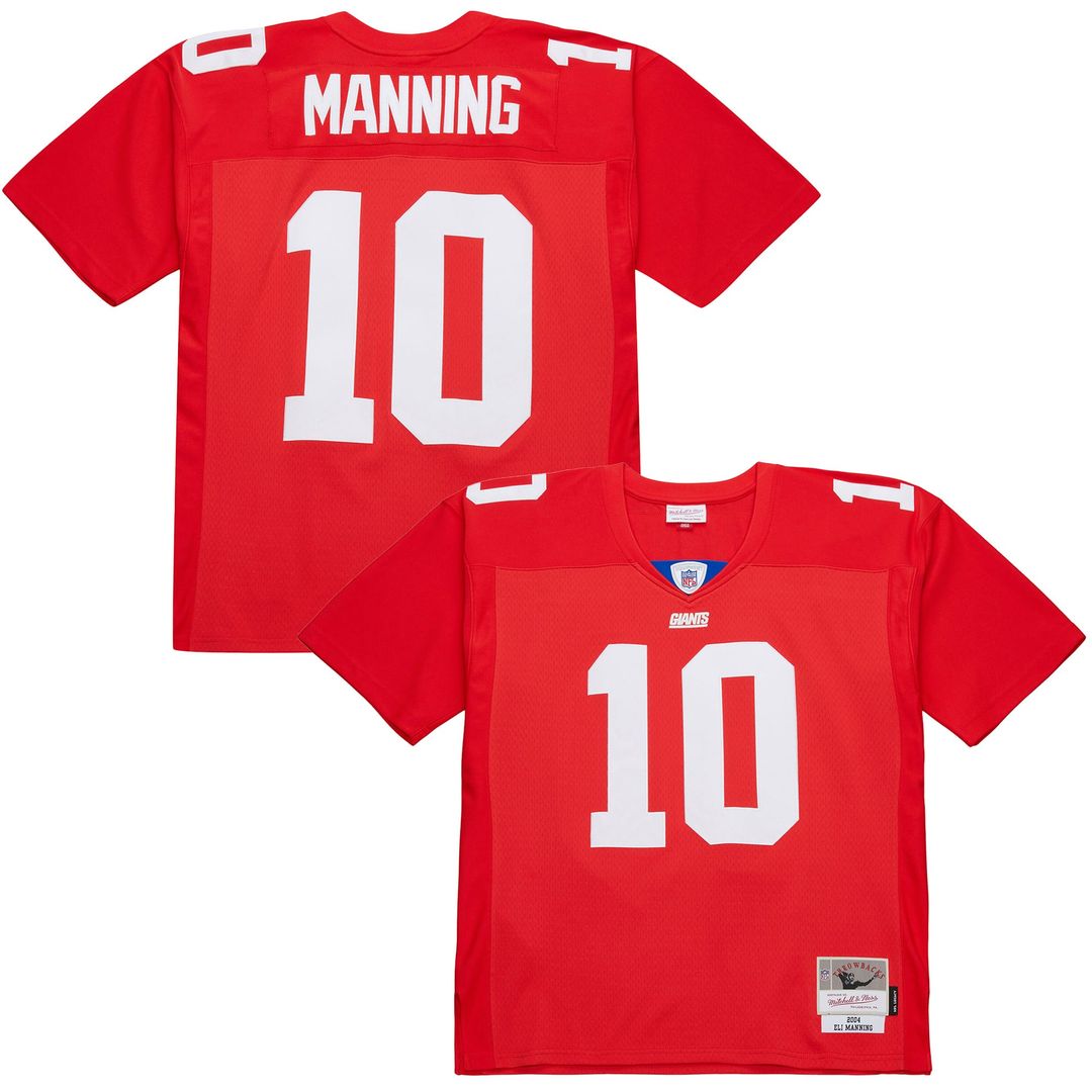 New York Giants Eli Manning Mitchell & Ness Red 2004 Legacy Replica Jersey product image 1, provided for visual reference