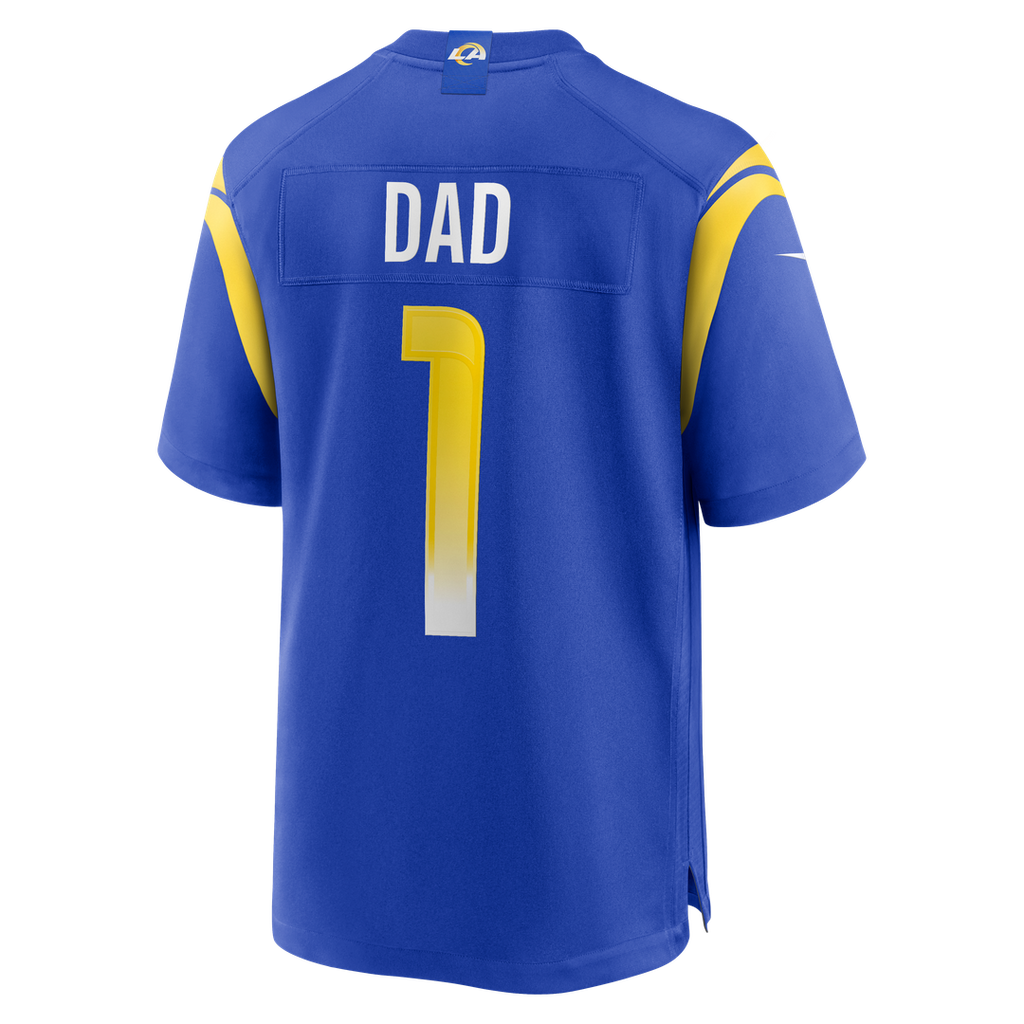 Los Angeles Rams Number 1 Dad Nike Royal Game Jersey product image 3, provided for visual reference and product detail review