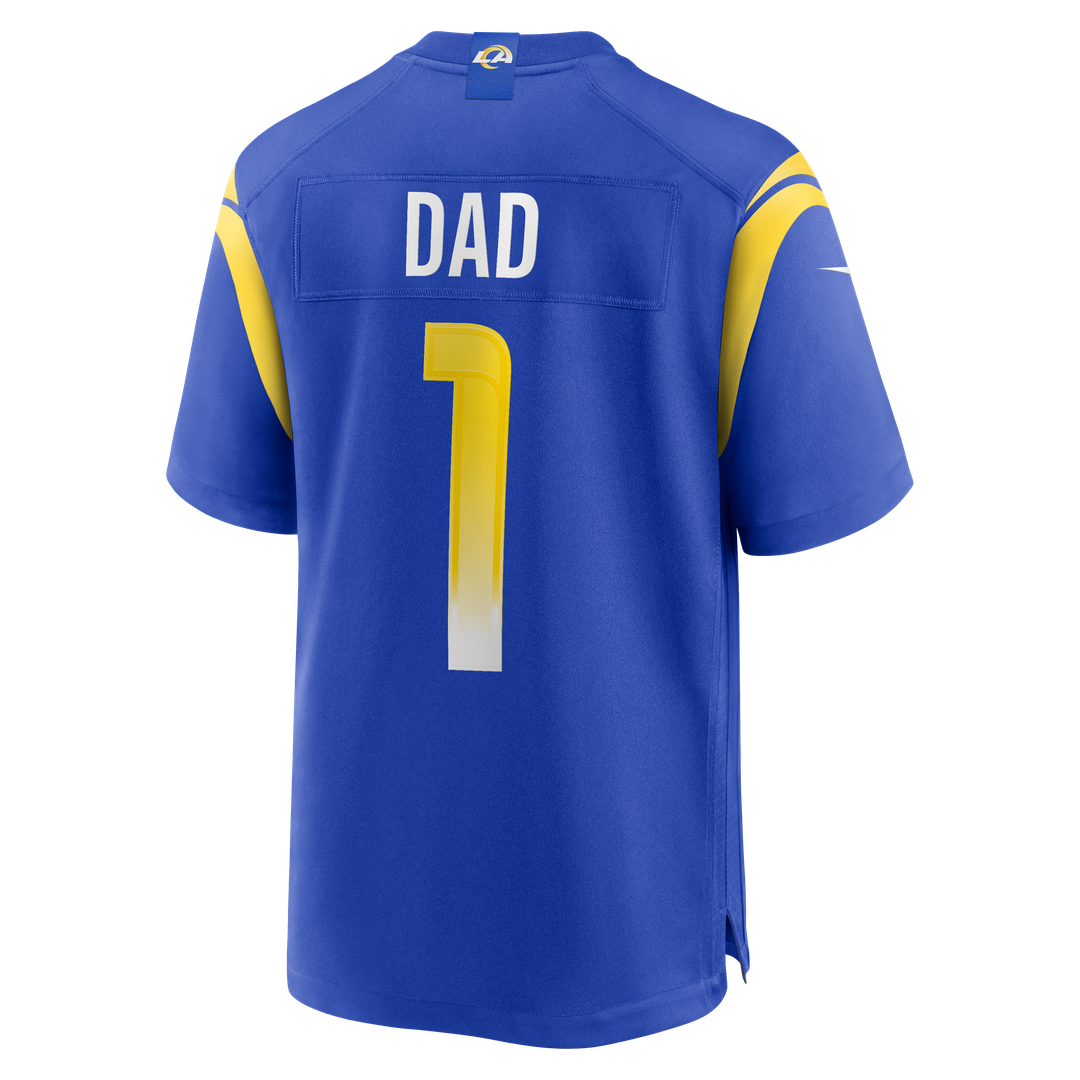 Los Angeles Rams Number 1 Dad Nike Royal Game Jersey product image 3, provided for visual reference and product detail review