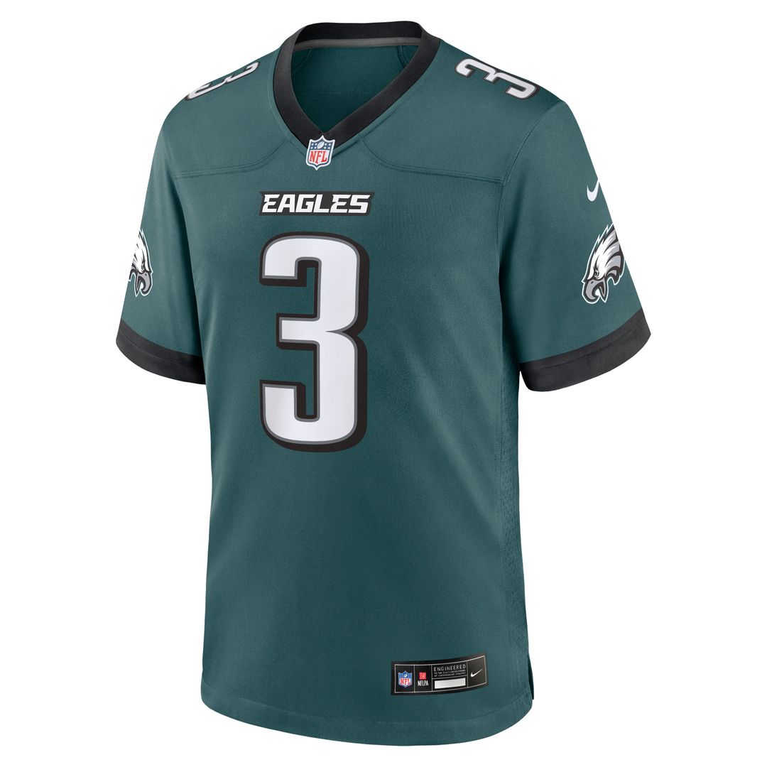 Philadelphia Eagles Nolan Smith Jr. Nike Midnight Green Team Game Jersey product image 2, provided for visual reference and