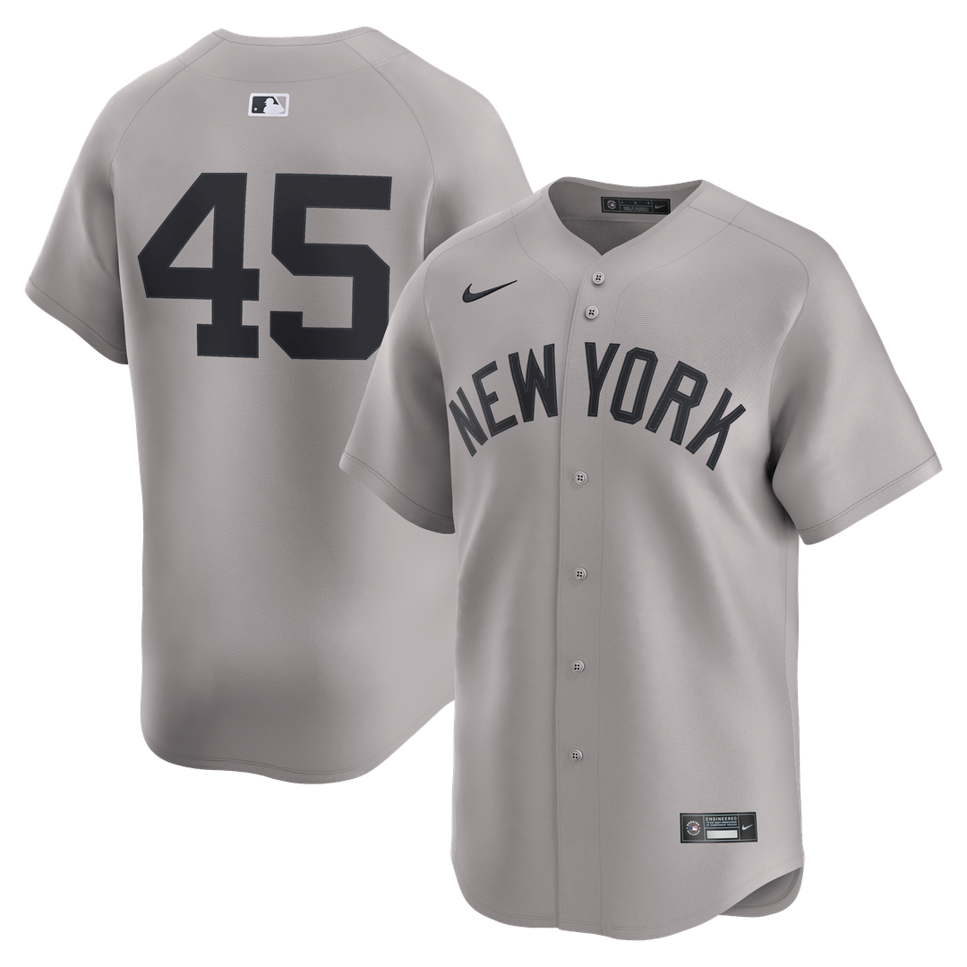 New York Yankees Gerrit Cole Nike Gray Road Limited Player Jersey product image 1, provided for visual reference and product