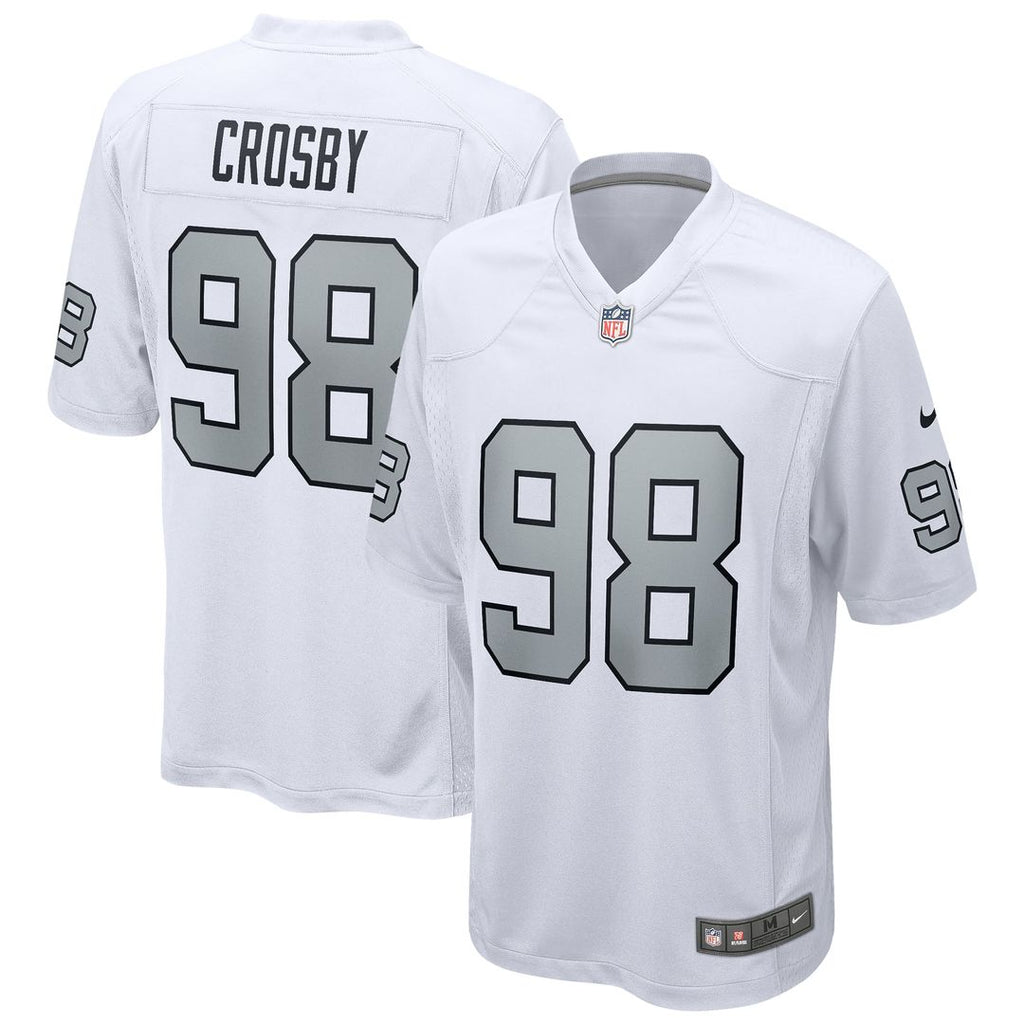 Las Vegas Raiders Maxx Crosby Nike White Alternate Game Jersey product image 1, provided for visual reference and product