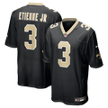 New Orleans Saints Travis Etienne Jr Nike Black Game Jersey product image 1, provided for visual reference and product