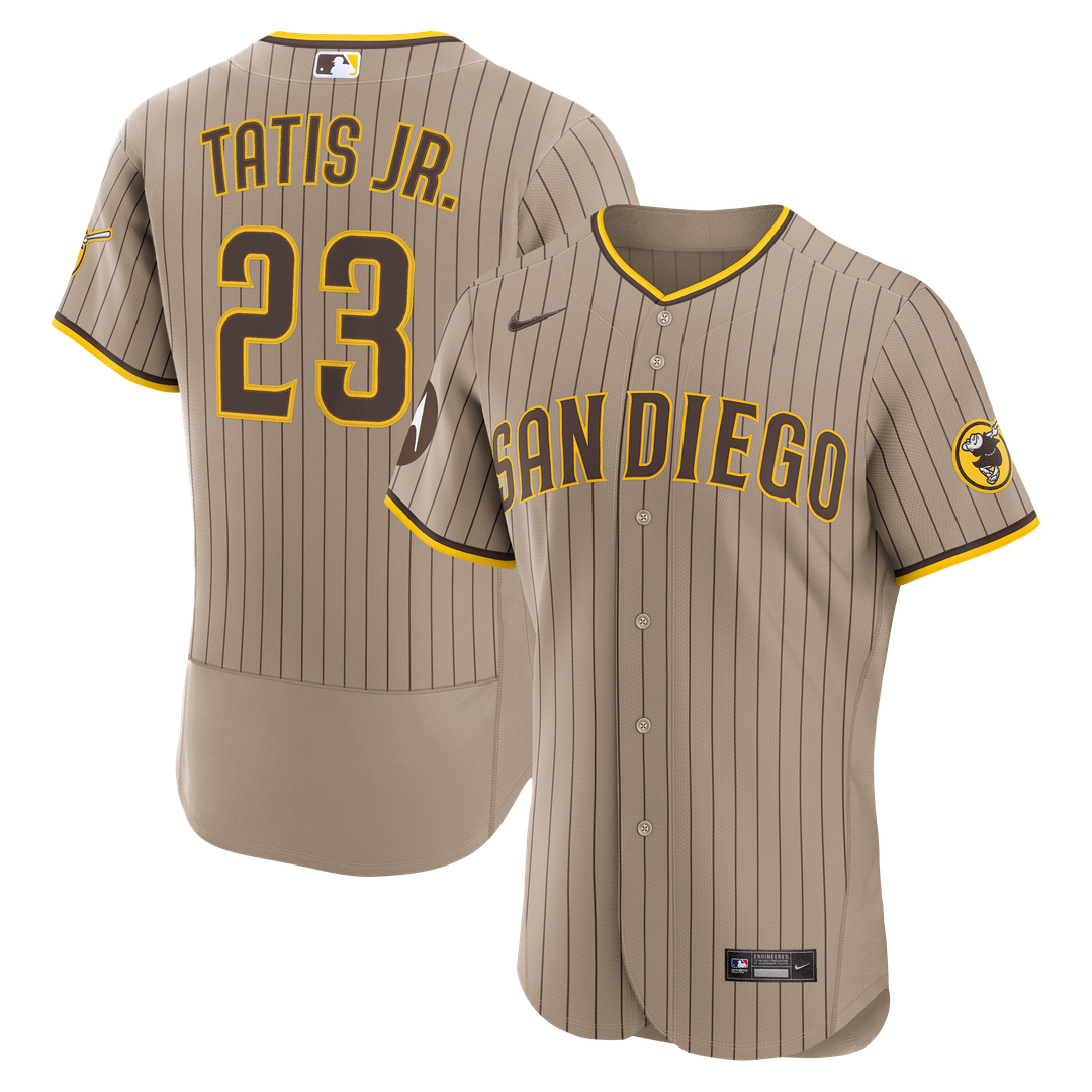 San Diego Padres Fernando Tatis Jr. Nike Sand Alternate Authentic Sponsor Patch Jersey product image 1, provided for visual